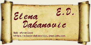 Elena Dakanović vizit kartica